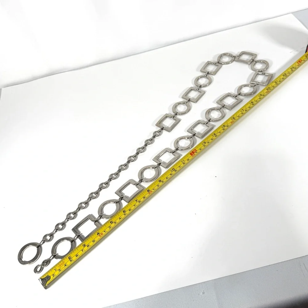 Silver Geometric Link Belt